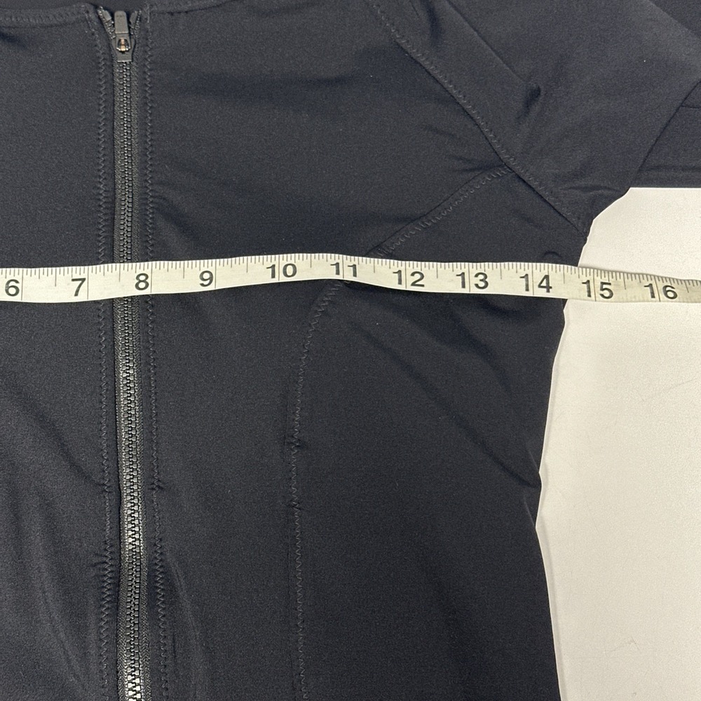 Athleta Cortes Long Sleeve One Piece Swimsuit Black Zip Front Padded Beach - Picture 6 of 7
